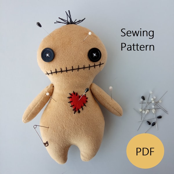 Plush Pattern PDF Voodoo Doll Step By Step Tutorial Inspire Uplift