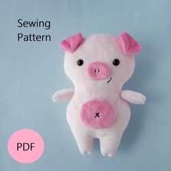 Pig Plushie Sewing Pattern
