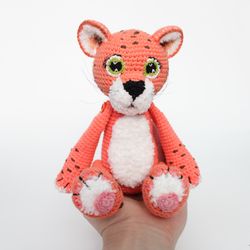 Leopard crochet pattern PDF in English   Amigurumi cheetah with movable limbs