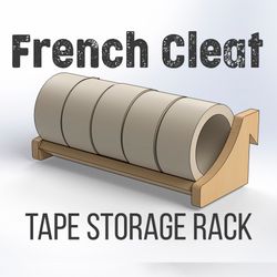 French Cleat TAPE STORAGE rack. (PDF plan, SVG for CNC)