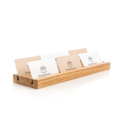 Multiple business card holder Personalized desk organizer Natural wood card display Office supplies Wooden card stand