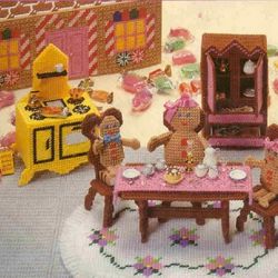 Digital | Vintage Plastic Canvas Pattern Gingerbread House | Plastic Canvas 7-Mesh | ENGLISH PDF TEMPLATE