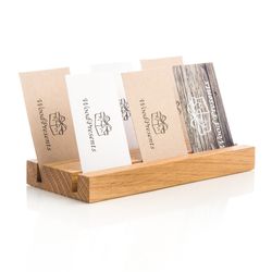 Multiple business card holder Personalized desk organizer Natural wood card display Office supplies Wooden card stand