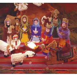 Digital | Vintage Plastic Canvas Pattern Nativity Set | Plastic Canvas 7-Mesh | ENGLISH PDF TEMPLATE