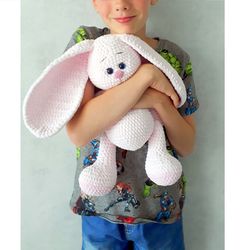 plush bunny, crochet bunny, large stuffed animal, velveteen rabbit, plush doll, crochet  amigurumi, bunny toy