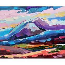 Colorado Painting Mount Elbert Original Art Rocky Mountains Artwork Impasto Landscape Wall Art 8 by 10 inch