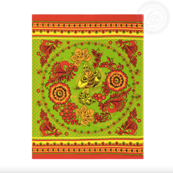 Cotton Kitchen Dish Towel Made in Russia Bird Folk Pattern Khokhloma 18x25"