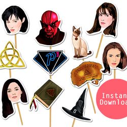 Charmed tv show - Witches cupcake toppers - Halloween party decor