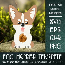 corgi  dog | egg holder template svg