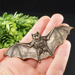 Brass Bat Brooch Pin Goth Halloween Gothic Bat Wing Vampire Animal Large Unisex Brooch Pin Jewelry Bat Lover Gift 7947