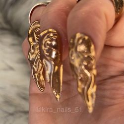 Fake nails Golds Sets by Kira B | Glue on nails | Press on nails