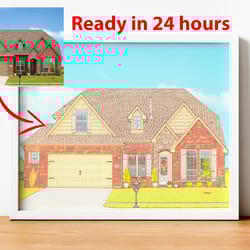 watercolor house from photo, housewarming gift, new home gift, house painting from photo, first home gift, digital art