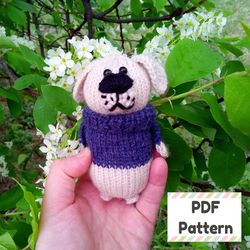 Dog knitting pattern, Knit dog pattern, Puppy knitting pattern, Knit puppy pattern, Toy knitting pattern, Knit animal