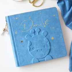 Blue personalized baby book, baptism gift boy, remembrance gifts,baby journal,baby shower,remembrance gifts