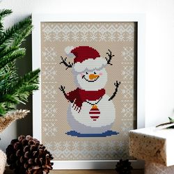 Snowman cross stitch, Funny christmas cross stitch, Christmas decorations cross stitch, Winter cross stitch, Digital PDF