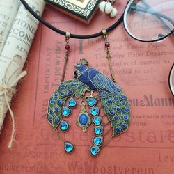 Peacock necklace Art nouveau