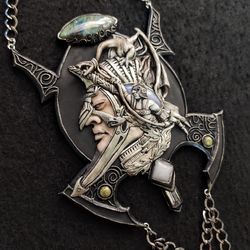 Dragon Necklace, Mens Dragon Amulet, Steampunk Necklace, Steampunk Dragon