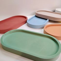 Oval Concrete Tray | Concrete Plant Saucer | Jewelry Dish | Drip Tray | Decorative coaster