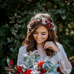 Burgundy Blush flower crown, Wedding flower crown, Burgundy floral crown, Bridal flower hair piece