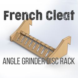 French Cleat ANGLE GRINDER DISK rack. (PDF plan, SVG for CNC or Laser cut)