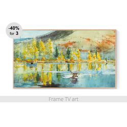 Samsung Frame TV Art Digital Download 4K, Samsung Frame TV Art vintage painting landscape, Frame TV art fall autumn 453