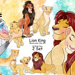 Lion King png, Lion  Watercolor clip art,  Lion PNG, the Lion PNG, Cute animals watercolor clip art