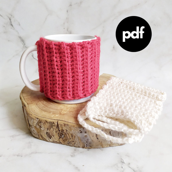 Crochet Mug Cover pattern pdf Crochet Mug Cover pdf digital file