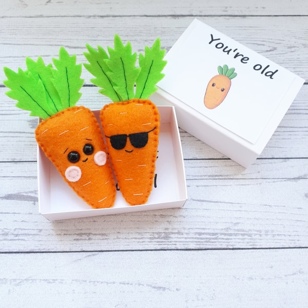 Carrot, Pocket hug, Funny cards, Cheer up gift, Vegan gift, | Inspire ...