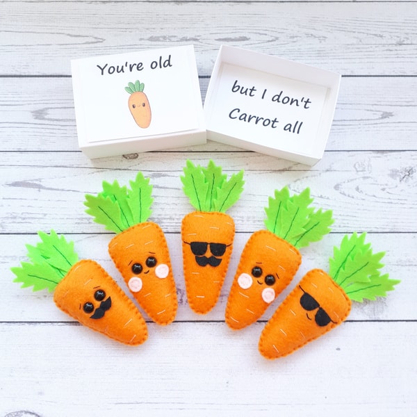 Carrot, Pocket hug, Funny cards, Cheer up gift, Vegan gift, | Inspire ...