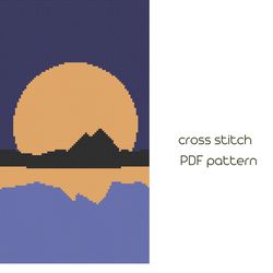 Sunset cross stitch pattern Easy cross stitch Cross stitch for beginner PDF Pattern Instant download /87/