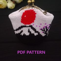 PDF Bead Crochet Pattern, Ladies' Wallet , Cute Purse with a bow for coins