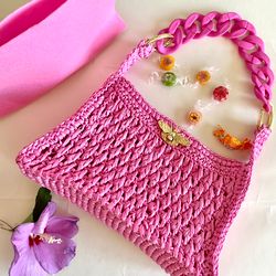 Children's handbag Candy bag Crochet bag Pink bag