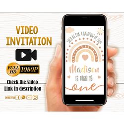 animated rainbow invitation girl rainbow birthday invitation video boho wild one party invite tribal boho birthday party