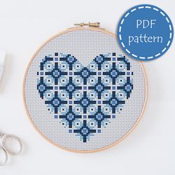 LP0111 Valentines day cross stitch pattern for begginer - Heart love xstitch pattern in PDF format - Instant download