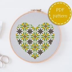 LP0115 Valentines day cross stitch pattern for begginer - Heart love xstitch pattern in PDF format - Instant download