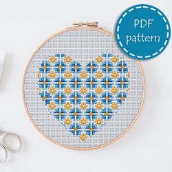 LP0117 Valentines day cross stitch pattern for begginer - Heart love xstitch pattern in PDF format - Instant download