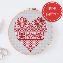 LP0118 Valentines day cross stitch pattern for begginer - Heart love xstitch pattern in PDF format - Instant download