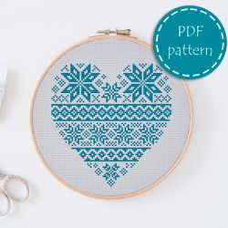 LP0119 Valentines day cross stitch pattern for begginer - Heart love xstitch pattern in PDF format - Instant download
