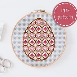 LP0125 Easter cross stitch pattern for begginer - Eatser egg xstitch pattern in PDF format - Instant download