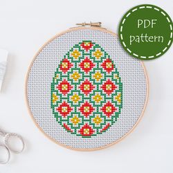 LP0129 Easter cross stitch pattern for begginer - Eatser egg xstitch pattern in PDF format - Instant download