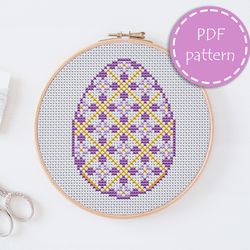 LP0132 Easter cross stitch pattern for begginer - Eatser egg xstitch pattern in PDF format - Instant download