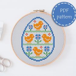 LP0133 Easter cross stitch pattern for begginer - Eatser egg xstitch pattern in PDF format - Instant download