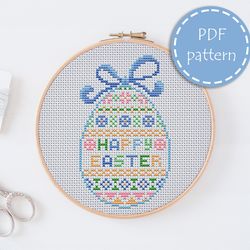 LP0136 Easter cross stitch pattern for begginer - Eatser egg xstitch pattern in PDF format - Instant download