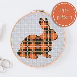 lp0151 easter bunny cross stitch pattern for begginer - eatser rabbit xstitch pattern in pdf format - instant download