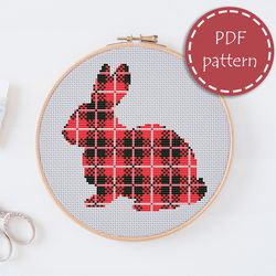 lp0152 easter bunny cross stitch pattern for begginer - eatser rabbit xstitch pattern in pdf format - instant download