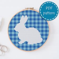 LP0158 Easter bunny cross stitch pattern for begginer - Eatser rabbit xstitch pattern in PDF format - Instant download