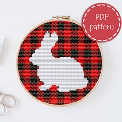 LP0160 Easter bunny cross stitch pattern for begginer - Eatser rabbit xstitch pattern in PDF format - Instant download