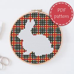 LP0162 Easter bunny cross stitch pattern for begginer - Eatser rabbit xstitch pattern in PDF format - Instant download
