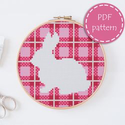 LP0164 Easter bunny cross stitch pattern for begginer - Eatser rabbit xstitch pattern in PDF format - Instant download