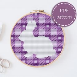 LP0166 Easter bunny cross stitch pattern for begginer - Eatser rabbit xstitch pattern in PDF format - Instant download